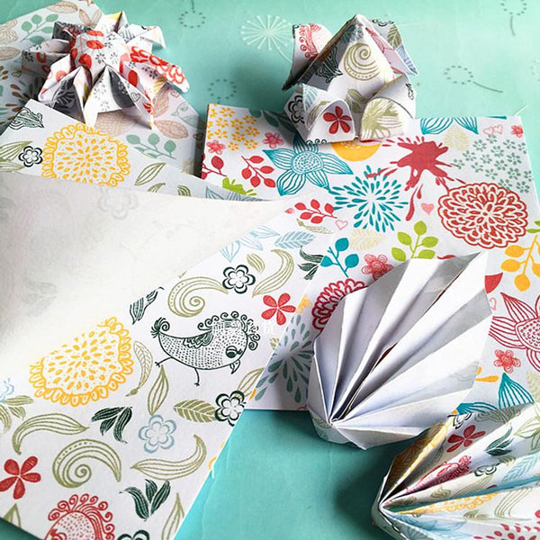 Ancient Floral Origami Paper