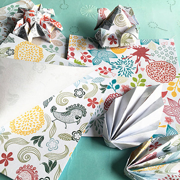 Ancient Floral Origami Paper