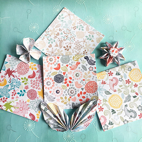 Ancient Floral Origami Paper