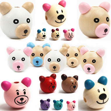 Cute Wooden Cartoon Beads