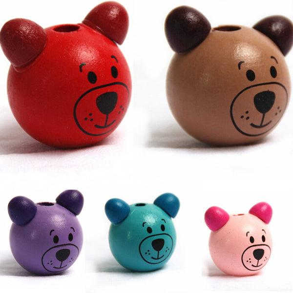 Cute Wooden Cartoon Beads