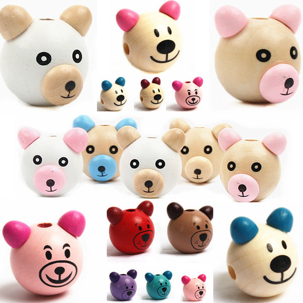 Cute Wooden Cartoon Beads