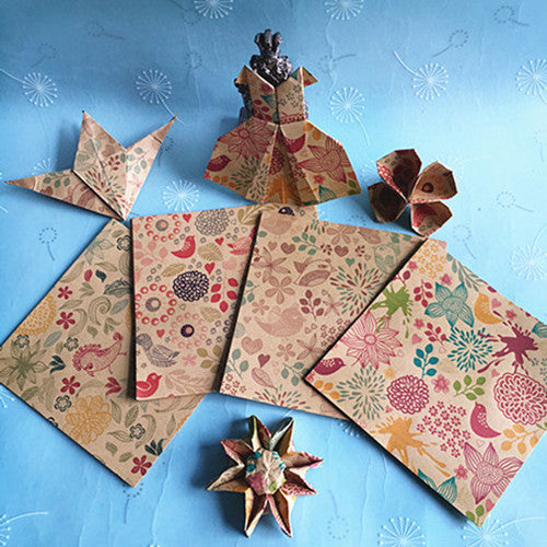 Ancient Floral Origami Paper