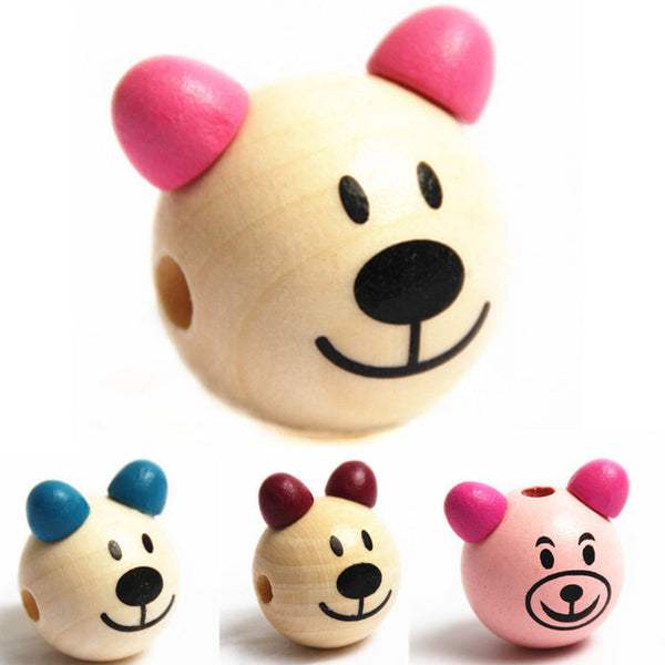 Cute Wooden Cartoon Beads
